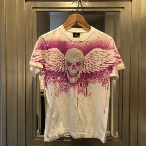 Diamond studded skull t-shit